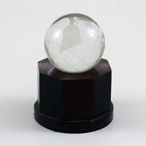 Crystal Globe Award with Wooden Base